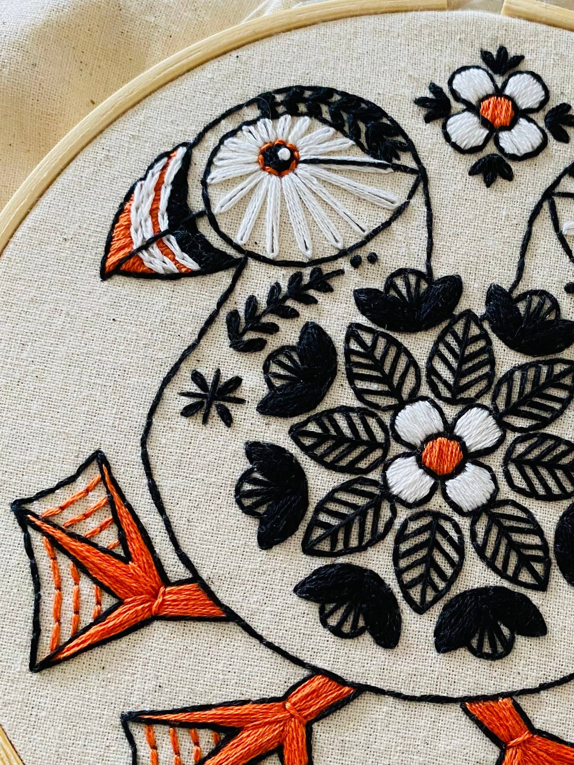Puffin Complete Embroidery Kit - These Hands Makers Collective