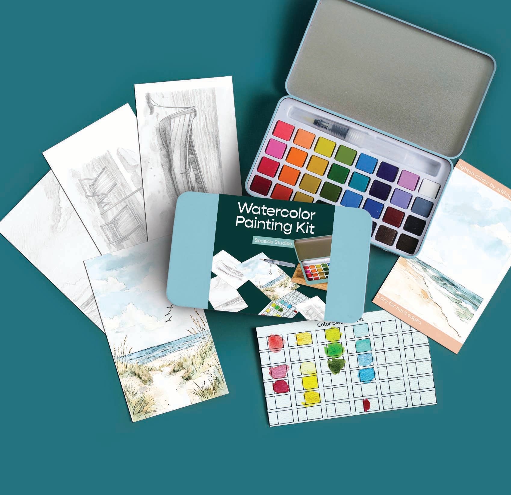 Seaside Studies watercolor painting kit - These Hands Makers Collective