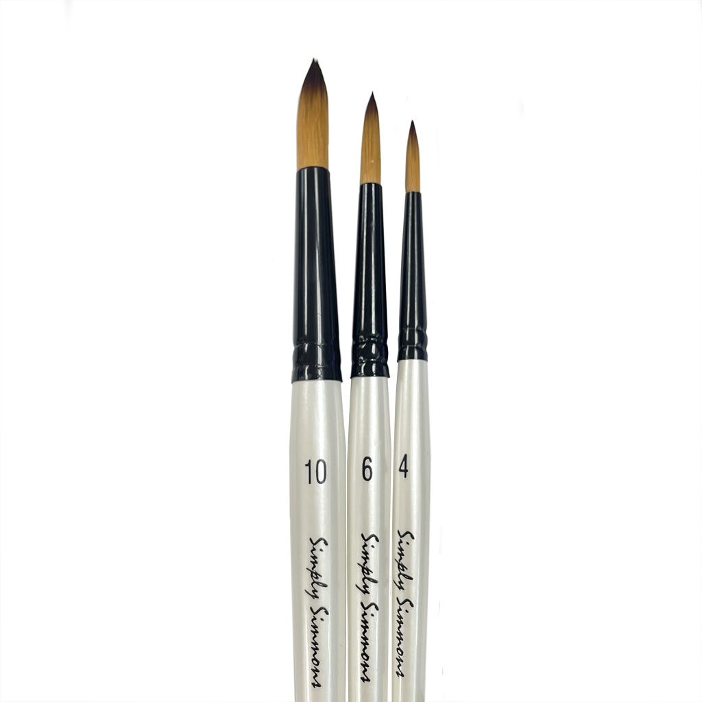 Simply Simmons Watercolor Brush Set (Round, To The Point 3-Piece Set)