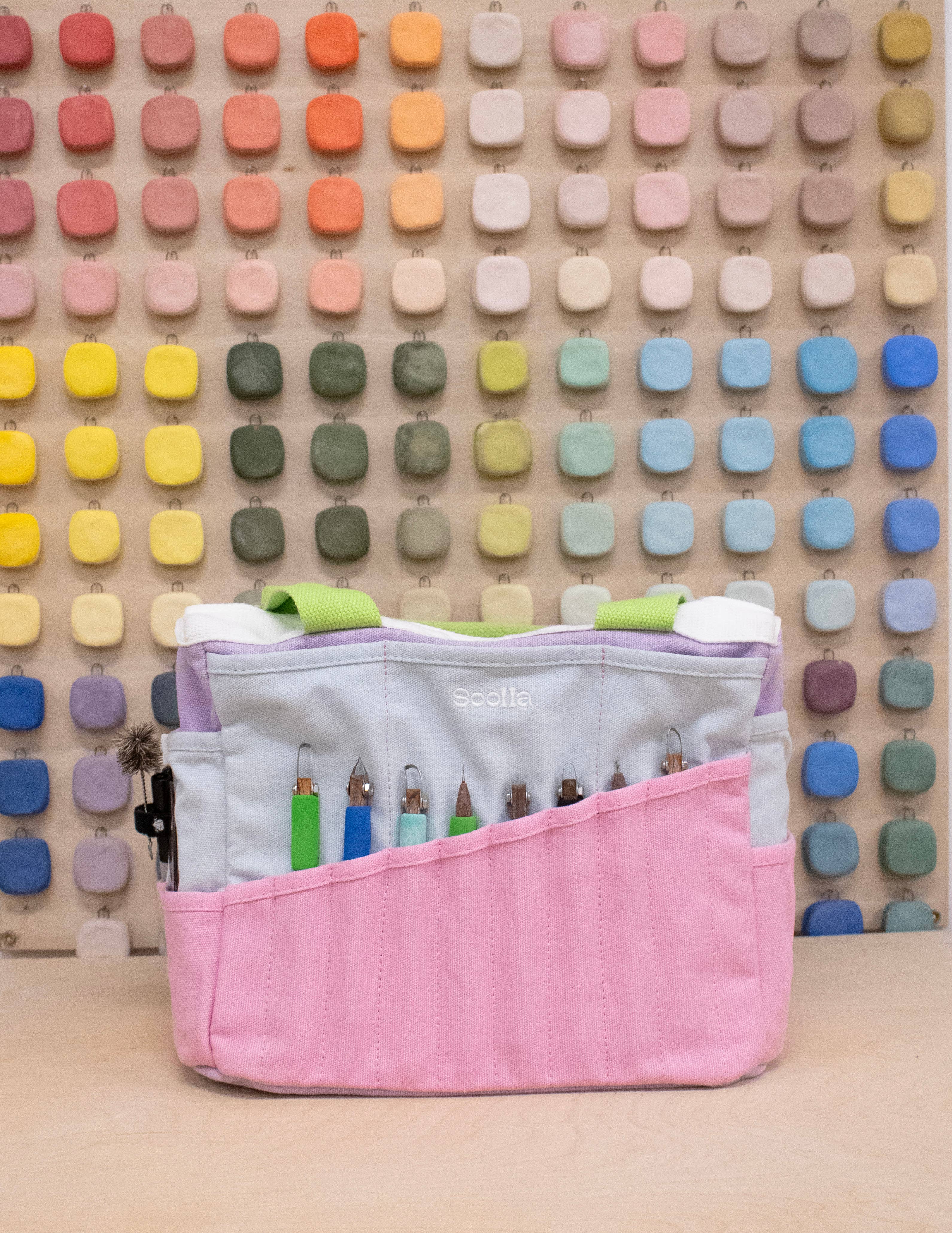 Soolla Studio Artist Bag, Forest Green, Craft Tool Bag - These Hands Makers Collective