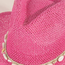 Load image into Gallery viewer, Straw Weave Cowrie Shell Rope Strap Cowboy Hat: IV - These Hands Makers Collective