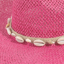 Load image into Gallery viewer, Straw Weave Cowrie Shell Rope Strap Cowboy Hat: KA - These Hands Makers Collective