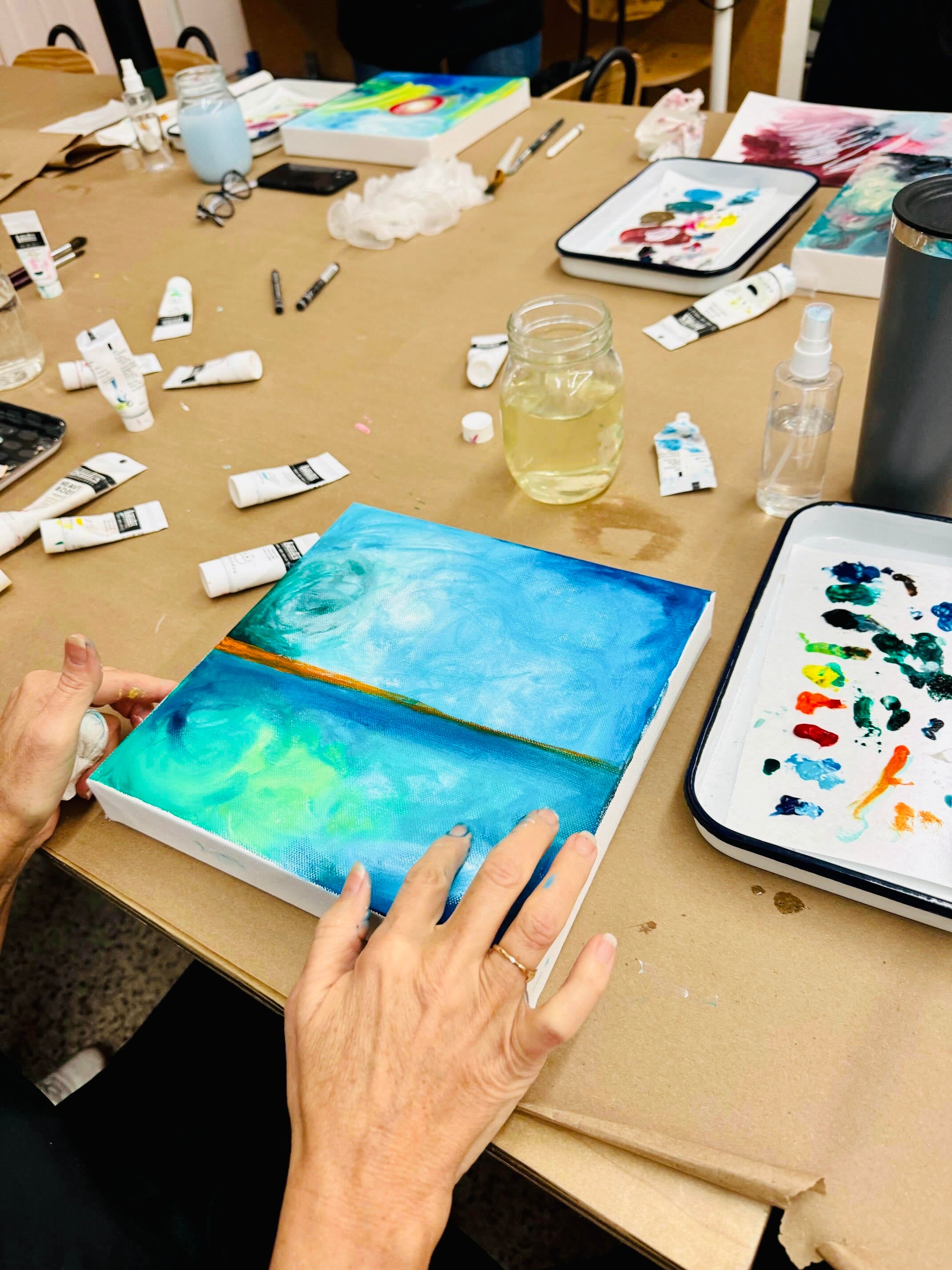 MAR 14th IN-PERSON - Abstract Acrylic Finger Painting with Kirsten Israel
