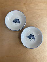 Load image into Gallery viewer, Pair of blue koi fish soy trays