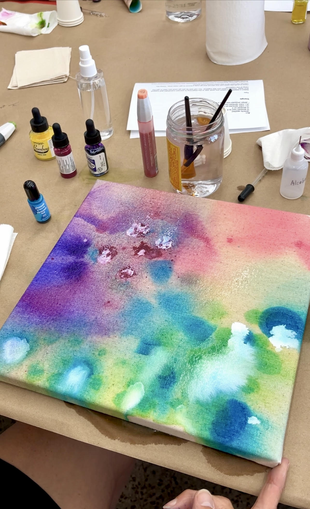 FEB 23rd IN-PERSON - Paint on Raw Canvas (Watercolors & Alcohol Ink) with Mirina Moloney