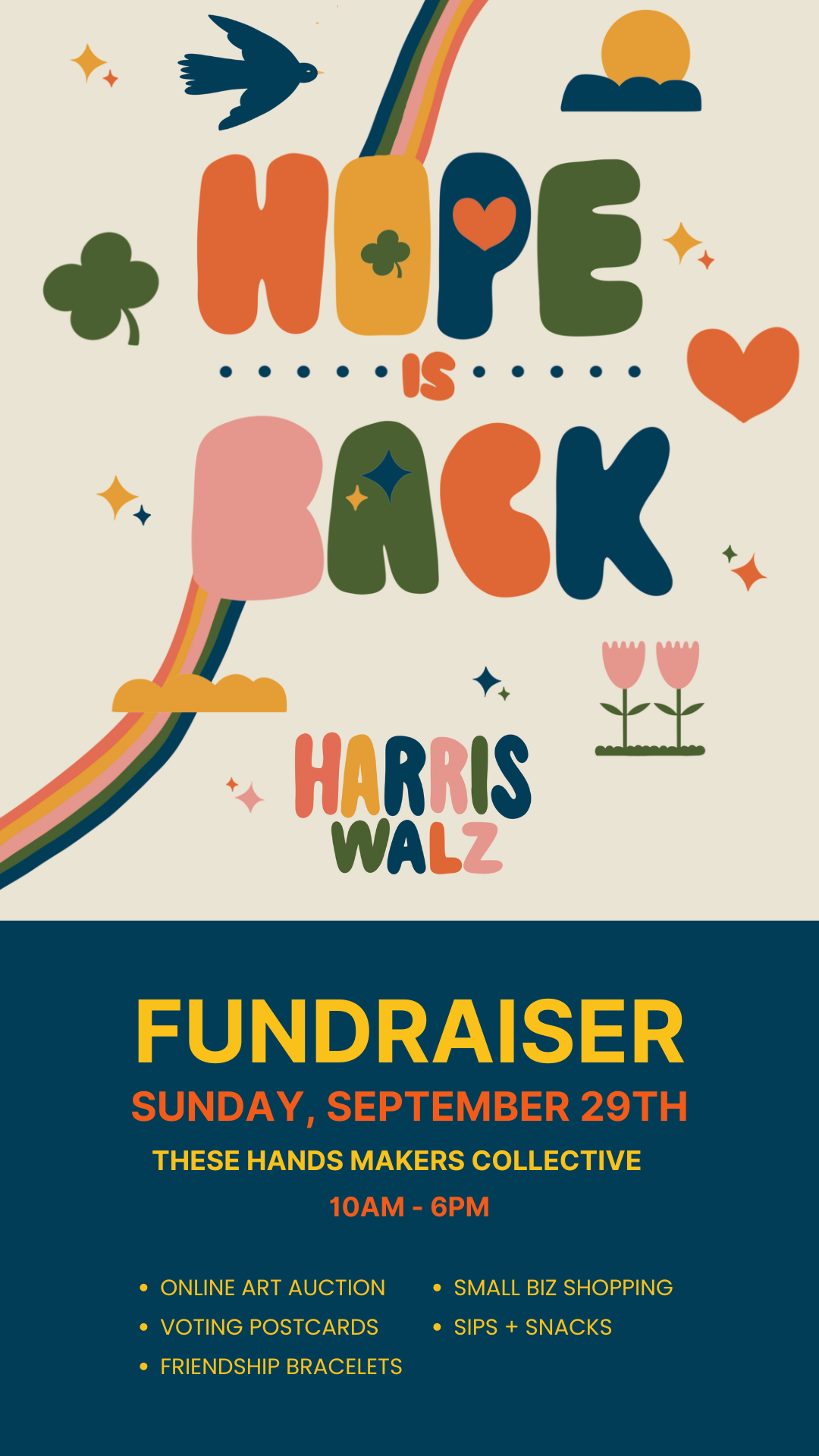 SEP 29th Harris/ Walz 2024 Campaign Fundraiser Event ADD TO CART TO