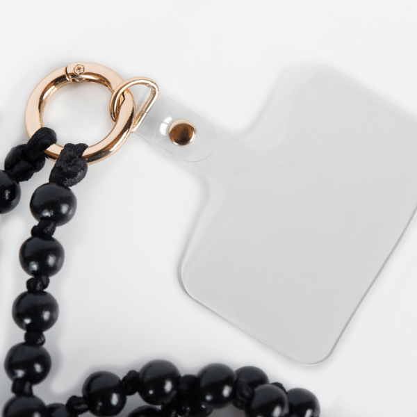 Used by Warner Bros Studio! Wood Beaded Cell Phone Chain : Black - These Hands Makers Collective