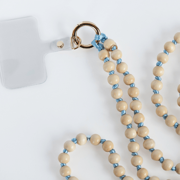 Used by Warner Bros Studio! Wood Beaded Cell Phone Chain : Black - These Hands Makers Collective