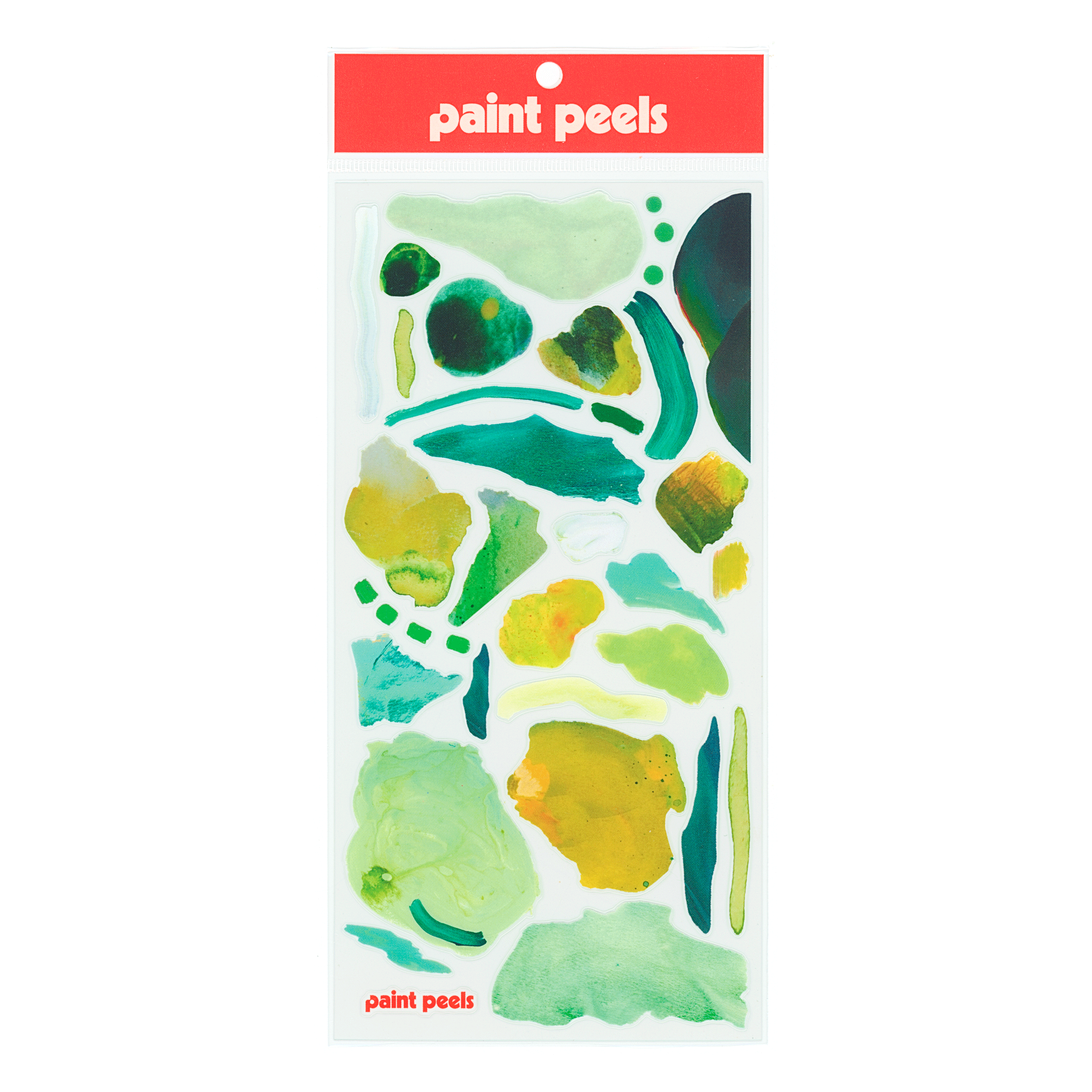Vibrant Greens Paint Peels - No.004 Single Sticker Sheet - These Hands Makers Collective