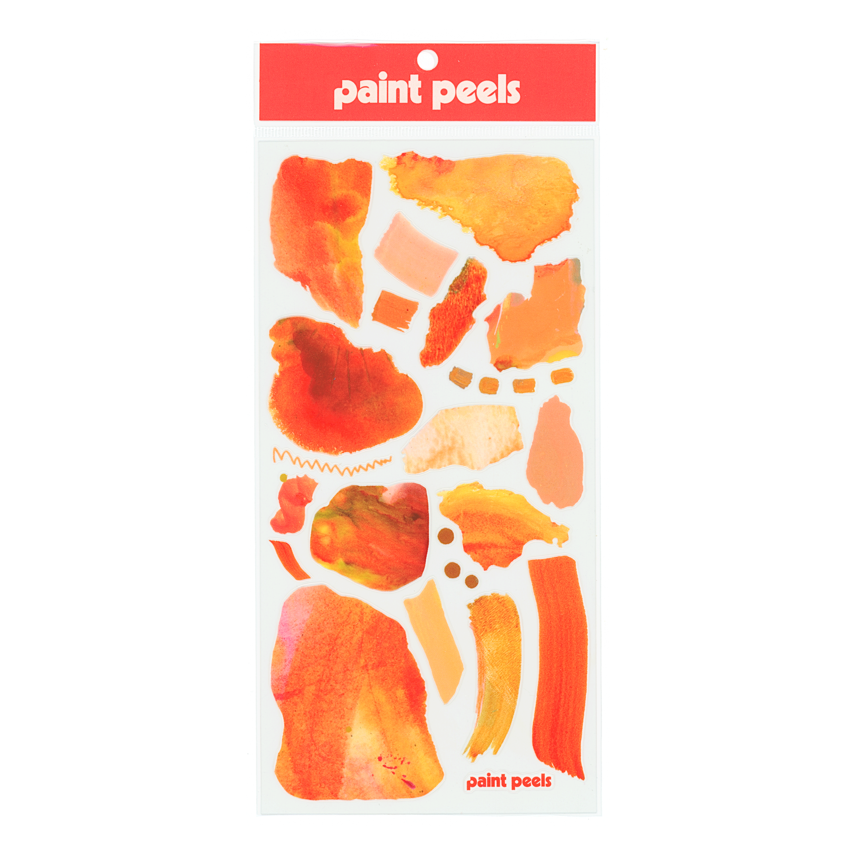Vibrant Oranges Paint Peels - No.002 Single Sticker Sheet - These Hands Makers Collective