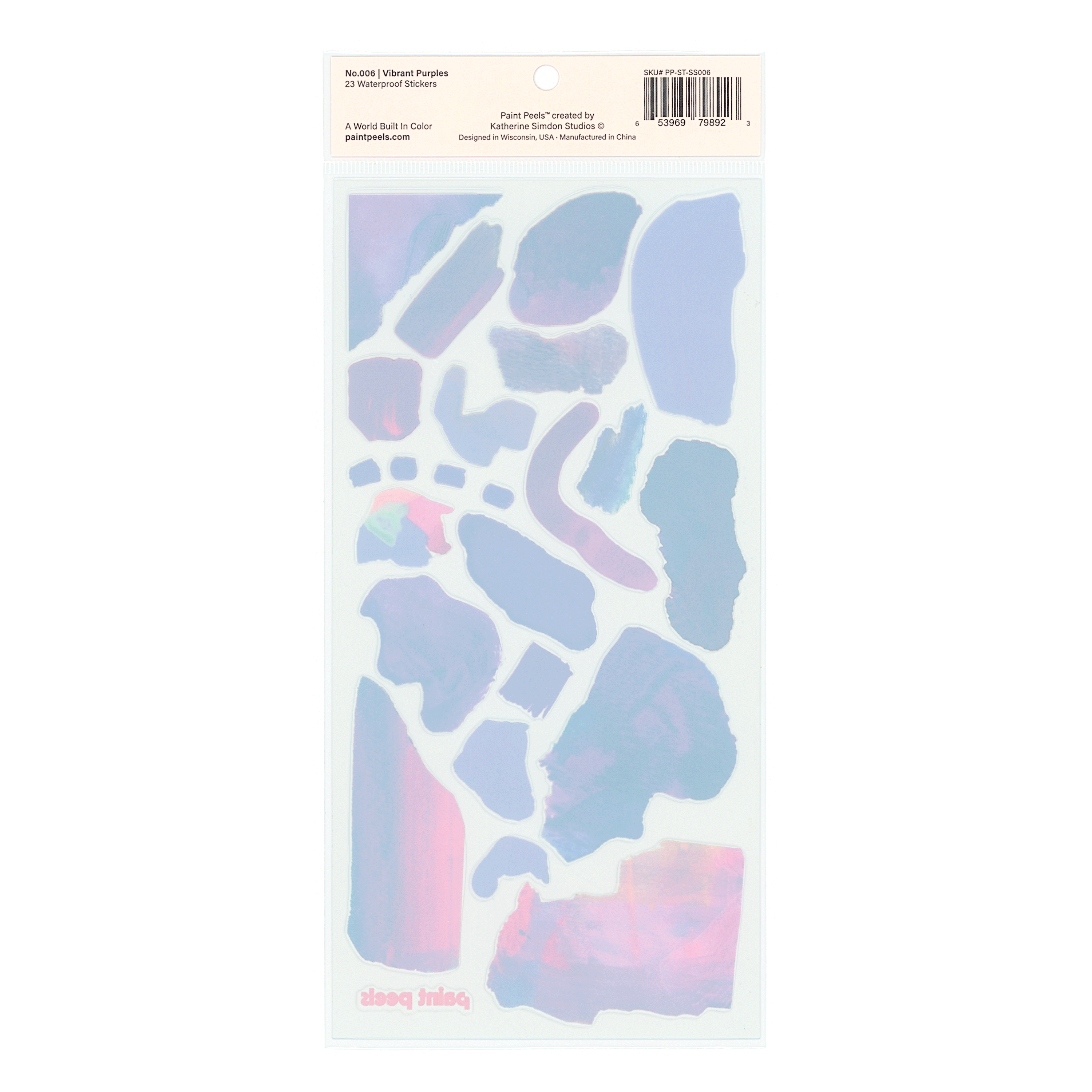 Vibrant Purples Paint Peels - No.006 Single Sticker Sheet - These Hands Makers Collective