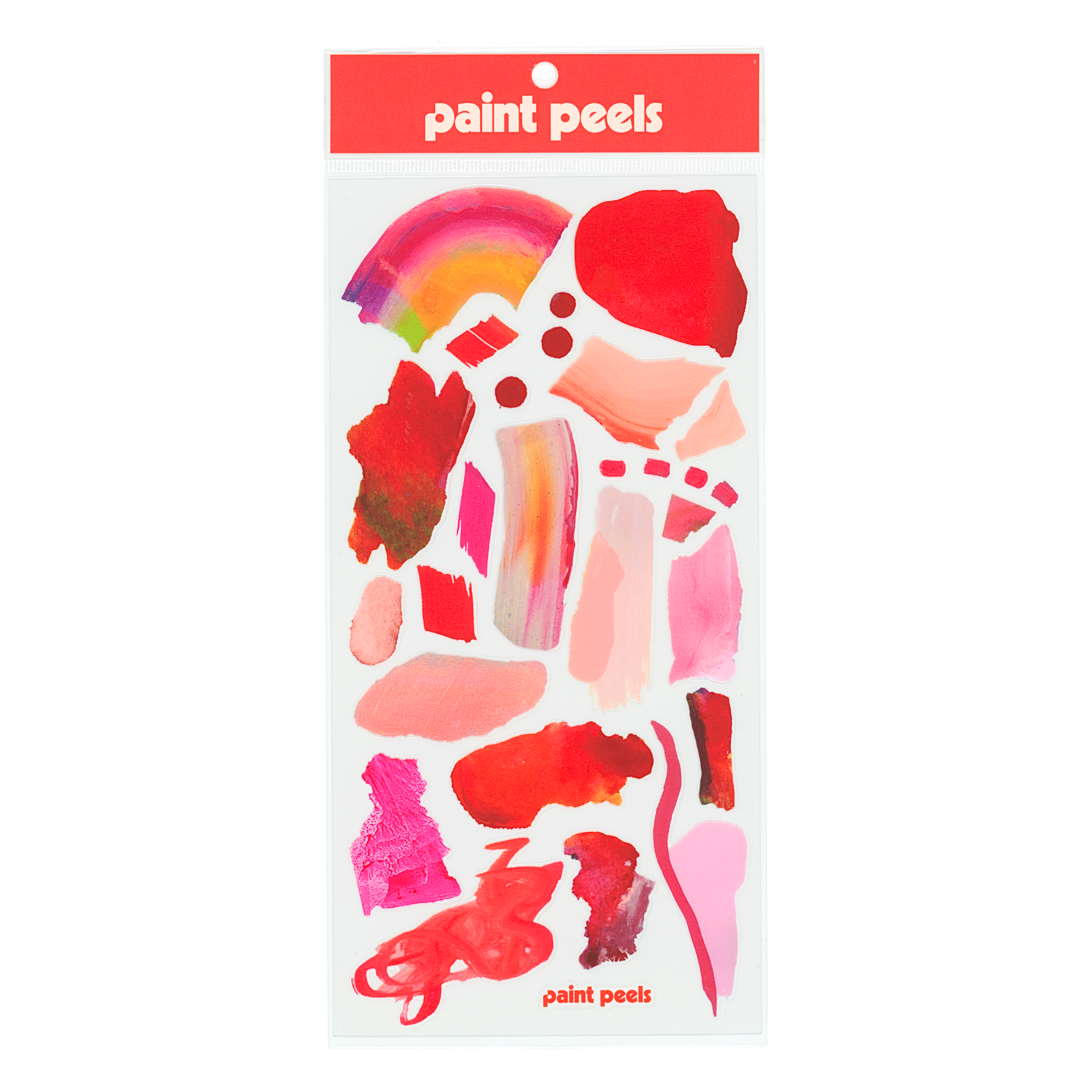 Vibrant Reds Paint Peels - No.001 Single Sticker Sheet - These Hands Makers Collective