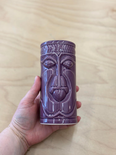 Vintage Purple Ceramic Tiki Vase - These Hands Makers Collective