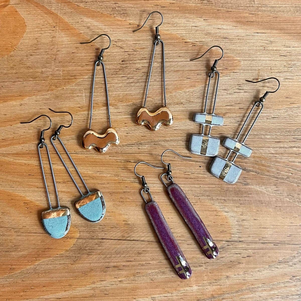 White Two Piece Earrings - These Hands Makers Collective