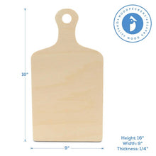 Load image into Gallery viewer, Wood Cutting Board Cutout with Handle: 14" - These Hands Makers Collective