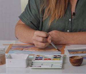 JUL 15th IN-PERSON - Watercolor for Relaxation – Abstract Mystical Mountains with Hilary Hahn