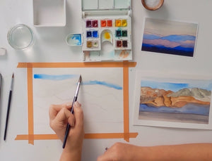 JUL 15th IN-PERSON - Watercolor for Relaxation – Abstract Mystical Mountains with Hilary Hahn