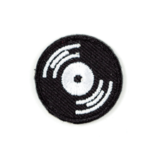 Load image into Gallery viewer, Record Embroidered Sticker Patch: 1&quot; x 1&quot;