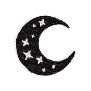 Crescent Moon Embroidered Sticker Patch: 1" x 1"