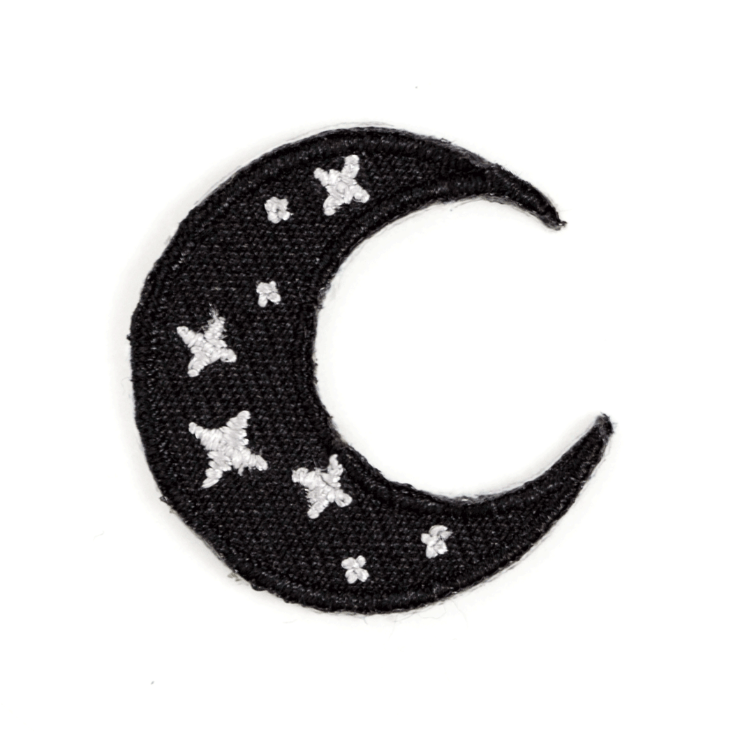 Crescent Moon Embroidered Sticker Patch: 1