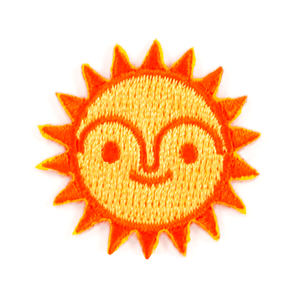 Sun Embroidered Sticker Patch: 1" x 1"
