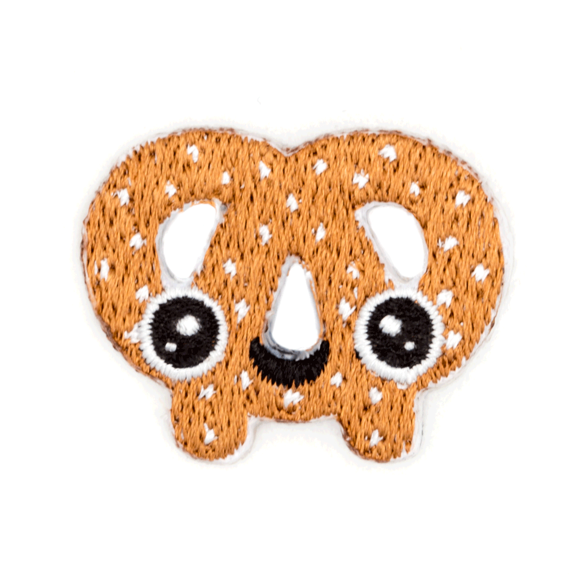 Pretzel Face Embroidered Sticker Patch: 1