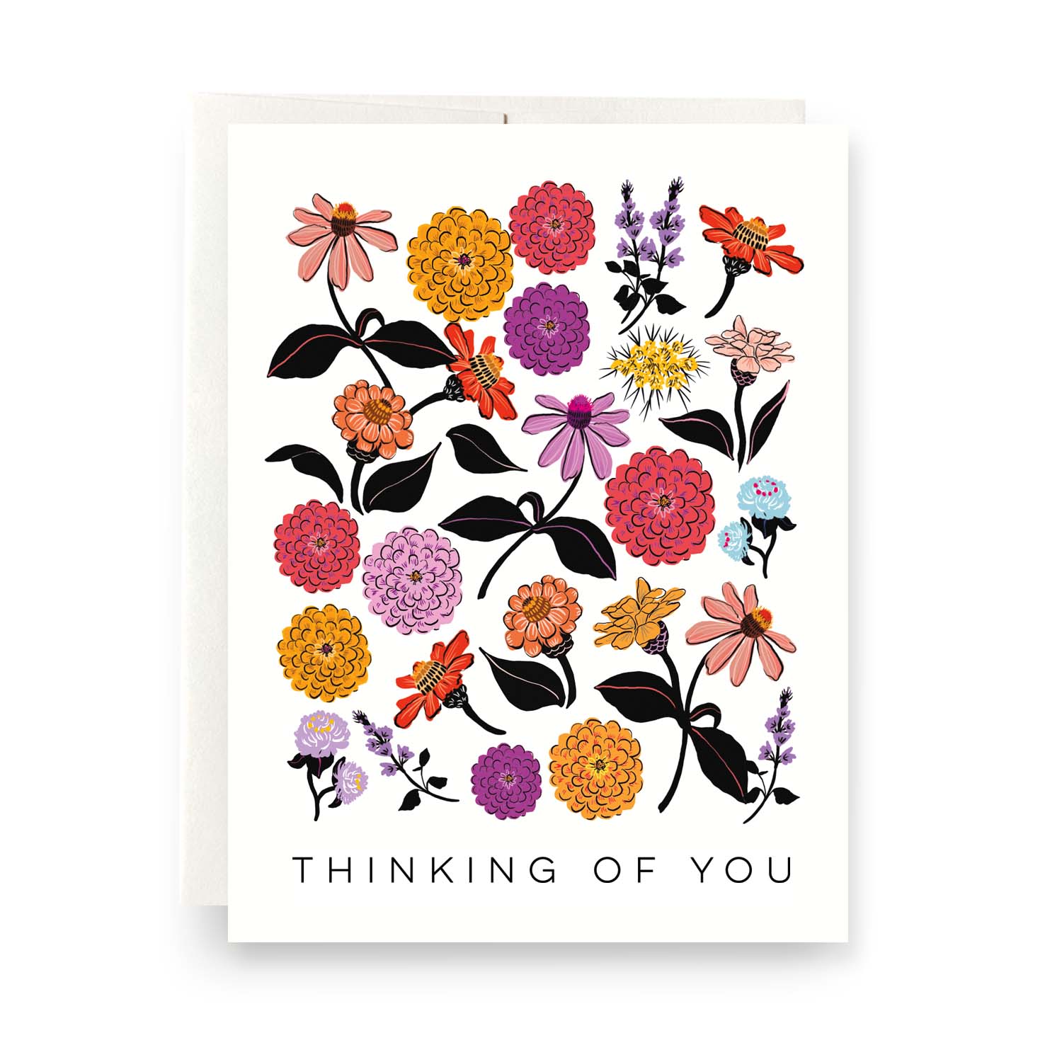 Zinnias Thinking of You Greeting Card