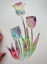 Load image into Gallery viewer, OCT 19th IN-PERSON - Floral Paper Stencil over Watercolor with Mirina Moloney