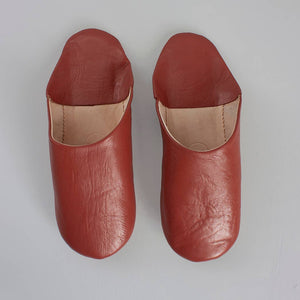 Moroccan Babouche Basic Slippers, Terracotta: Large