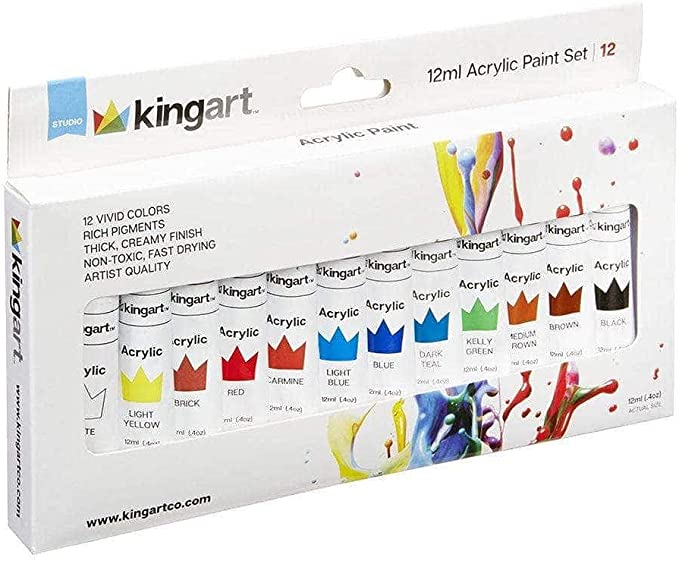 Kingart Acrylic Paint Set of 12 - These Hands Makers Collective