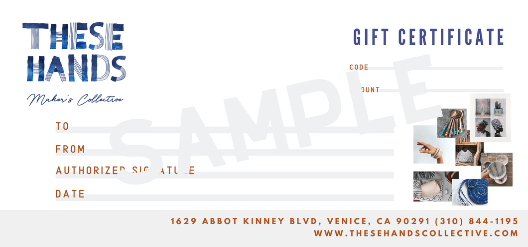 These Hands Maker's Collective Gift Card - These Hands Makers Collective